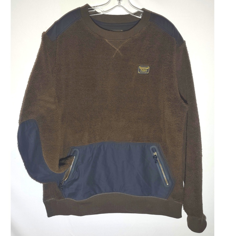Burton Tribute DryRide Mens‎ Brown Fleece Pullover Sweatshirt XL